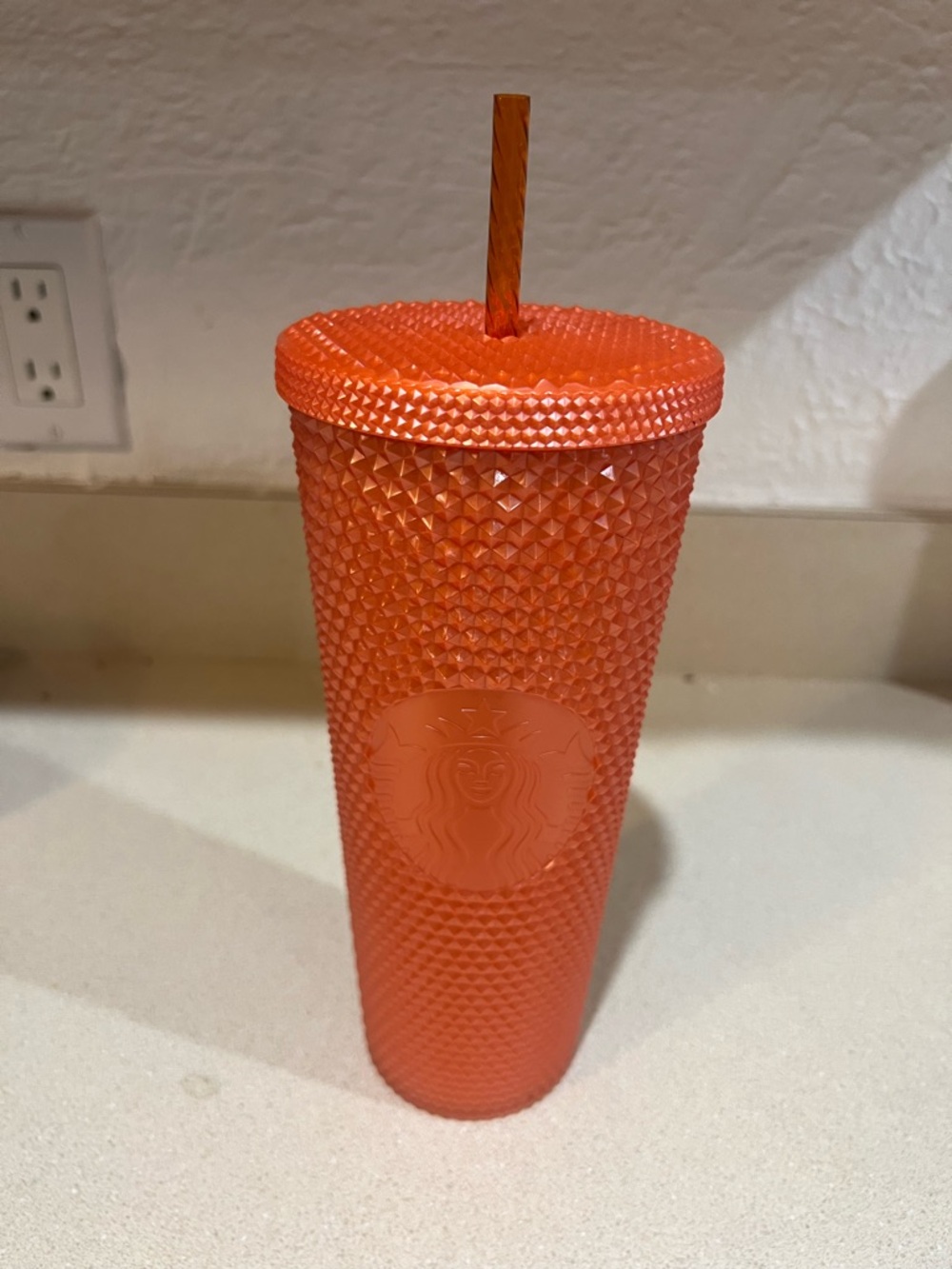 Starbucks Orange Studded Reusable Tumbler with Straw